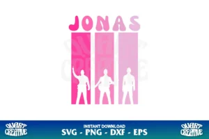 retro jonas brothers silhouette svg