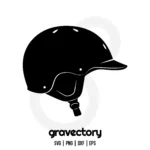 Skateboard Helmet Silhouette SVG Free