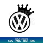 Volkswagen Logo Crown SVG Cut File