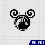 Mickey Mouse Swirlz Castle Head SVG Cricut