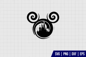 Mickey Mouse Swirlz Castle Head SVG Cricut