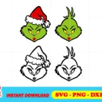 grinch girl face svg cricut
