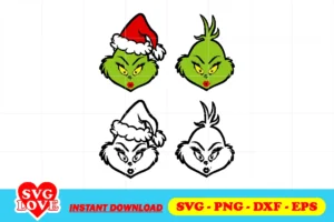 grinch girl face svg cricut