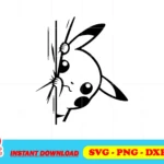 Peeking Pikachu SVG Cut File