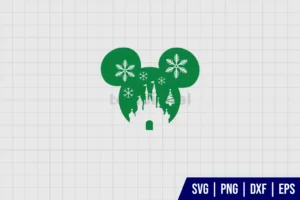 Christmas Castle Mickey Mouse SVG Cut File