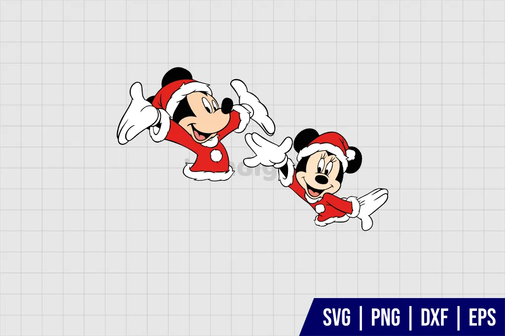 Mickey And Minnie Mouse Christmas SVG Mickey And Minnie Mouse Christmas SVG