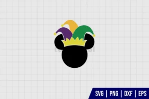 Mickey Head Mardi Gras SVG