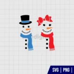 Snowman Boy And Girl SVG File