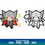 Thor Chibi SVG Clipart