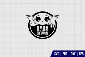 Baby Yoda On Board SVG