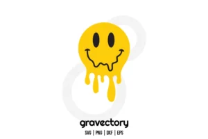 Drippy Smiley SVG Free