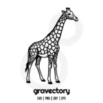 Giraffe Outline SVG Free