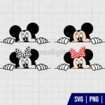 Mickey And Minnie Peeking SVG