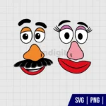 Mr And Mrs Potato Head Faces SVG Layered
