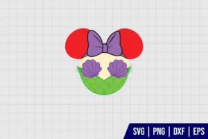 Princess Ariel Mickey Head SVG