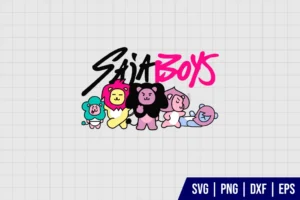 Saja Boys Lion Mascot Characters SVG