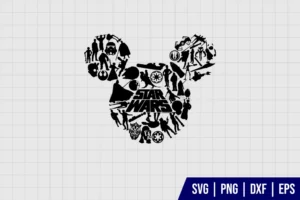 Star Wars Mickey Head SVG