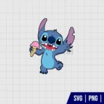 Stitch With Ice Cream SVG