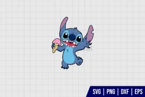 Stitch With Ice Cream SVG