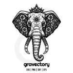 Floral Elephant SVG Free