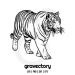 Tiger Outline SVG Cut File Free