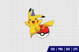 Birthday Pikachu SVG