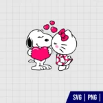 Hello Kitty Kissing Snoopy SVG