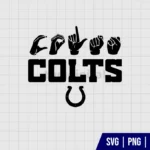 Indianapolis Colts Homage Youth Love Sign Hand Signals SVG