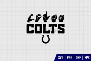 Indianapolis Colts Homage Youth Love Sign Hand Signals SVG