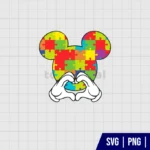 Mickey Head Autism Love SVG