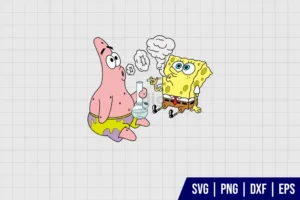 Spongebob and Patrick Smoking SVG Files Cricut