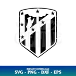 atletico madrid stencil logo svg cut file