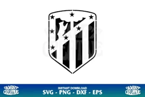 atletico madrid stencil logo svg cut file