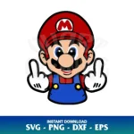 mario middle finger svg clipart