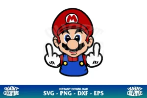 mario middle finger svg clipart