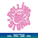 pink the rolling stones logo svg cricut