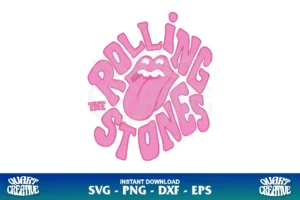pink the rolling stones logo svg cricut