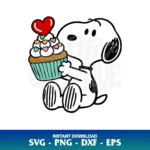 snoopy cupcake valentines svg cricut