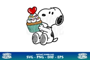 snoopy cupcake valentines svg cricut