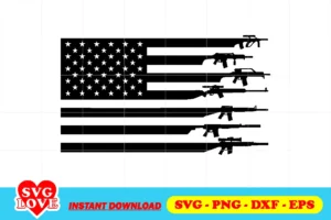 American Flag Gun SVG Cricut
