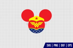 Wonder Woman Mickey Head SVG