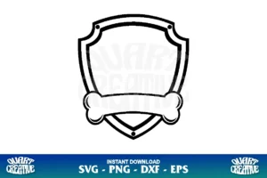 paw patrol shield outline svg cricut