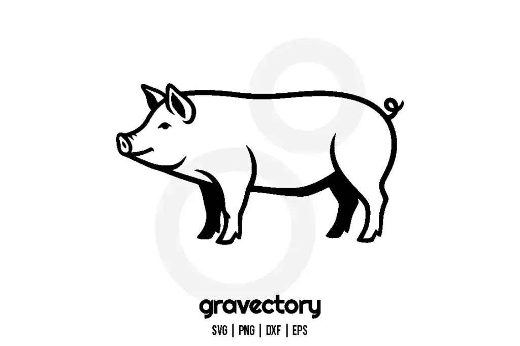 pig vector outline svg free
