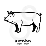 pig vector outline svg free
