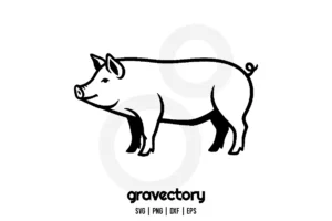 pig vector outline svg free