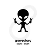 Alien Peace SVG Free