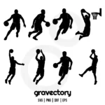 Basketball Player Silhouette SVG Bundle