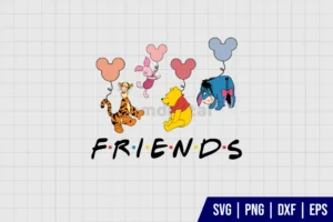 Bear With Ballon Friends SVG