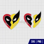 Deadpool and Wolverine Heart Best Friends SVG