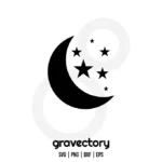 Moon And Stars SVG Free